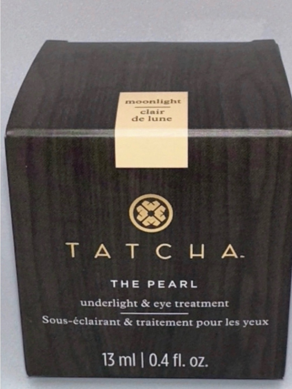 Tatcha Eye Treatment Box in Black and Gold with Cream Accent